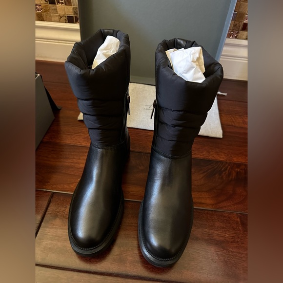 Aquatalia Lori Weatherproof Tech Nylon & Leather Boots - Picture 2 of 8